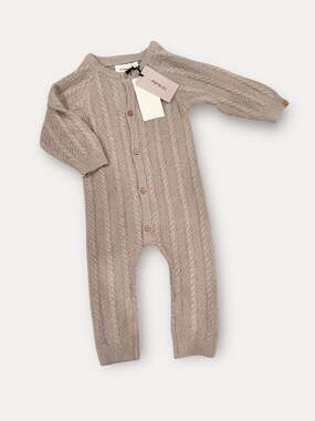 Lil' Atelier Loose Knit Organic Cotton Cable Knit Romper